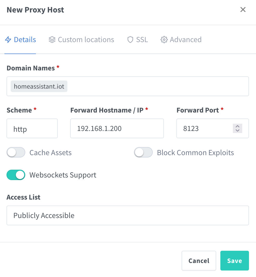 Nginx Proxy Manager Добавление прокси хоста