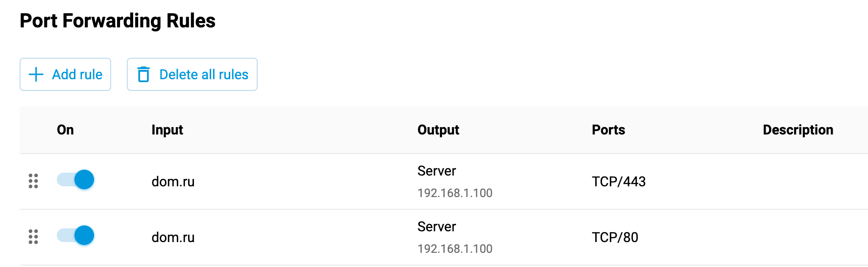 Keenetic проброс портов