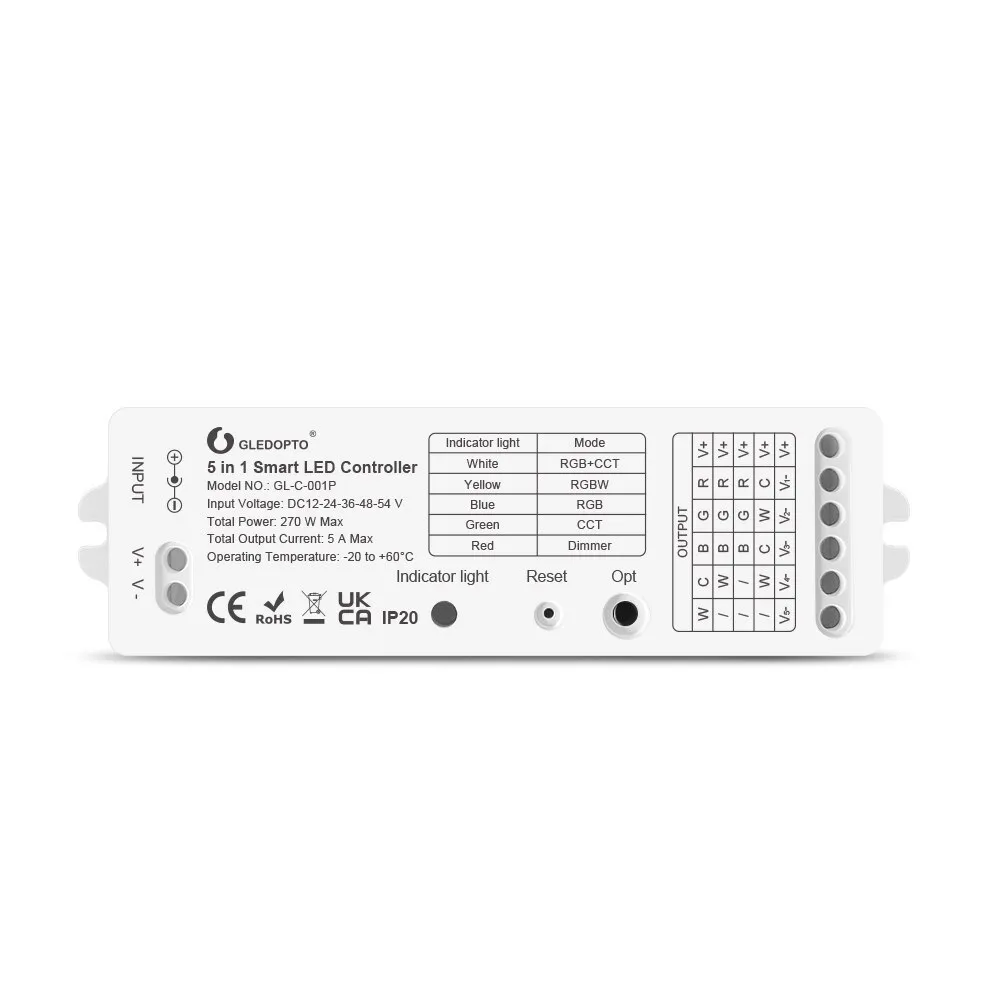 5 in 1 LED RGB Controller