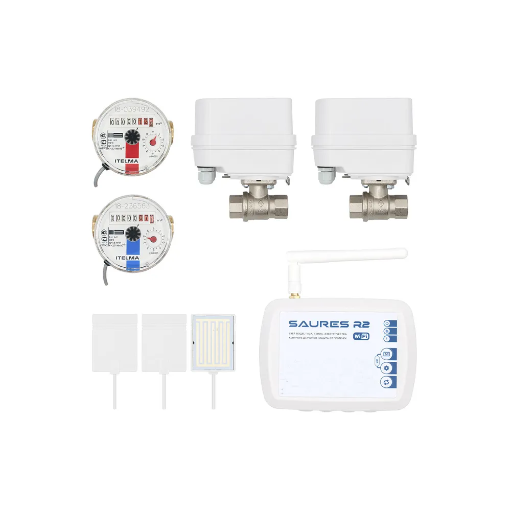 Защита от протечки SAURES Wi-Fi Оптима BUGATTI 1/2" + счетчики